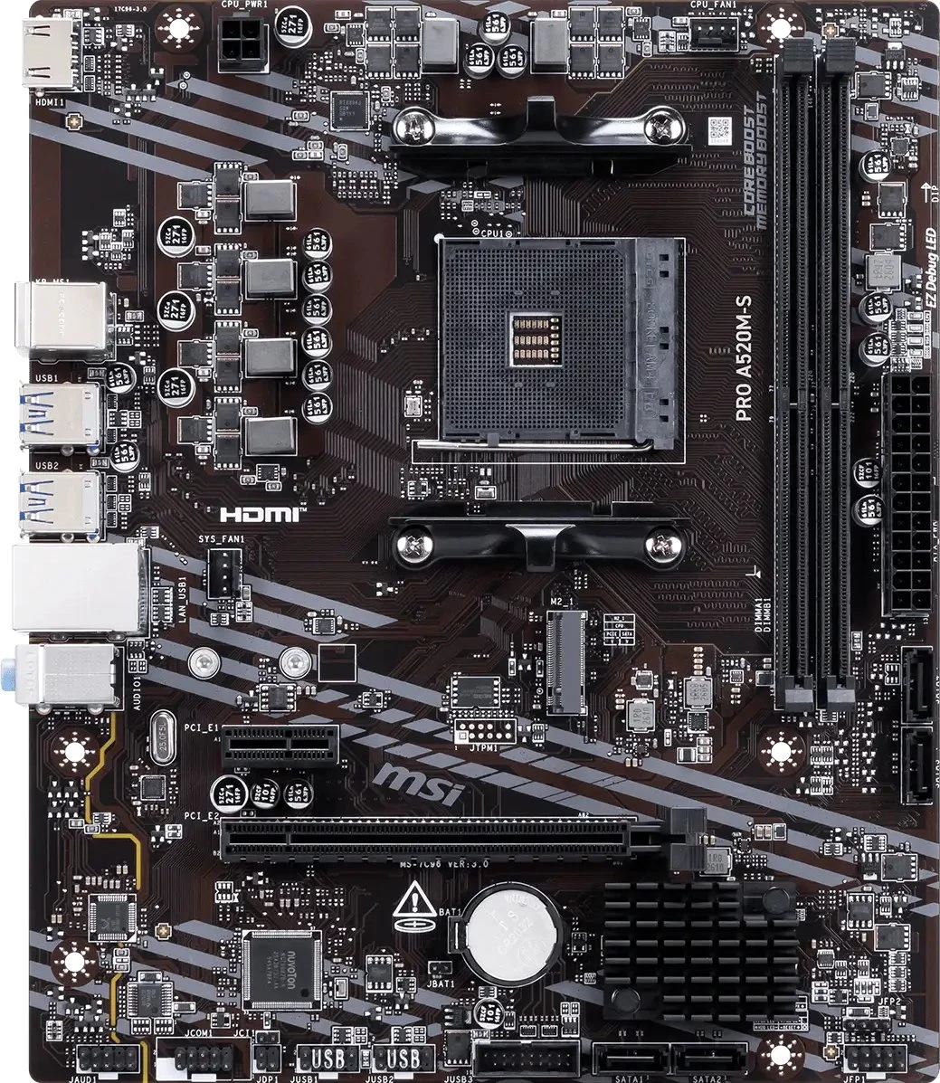 MSI A520M-S AMD A520 AM4 Micro-ATX