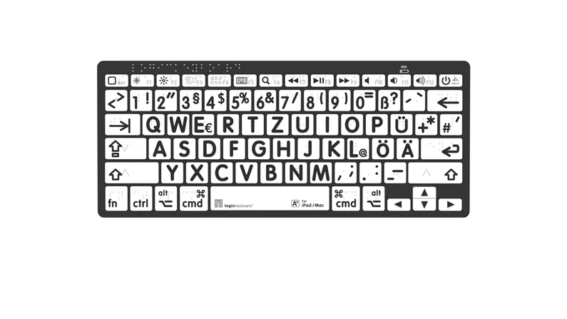 Logickeyboard Mac Bluetooth Braille Keyboard with