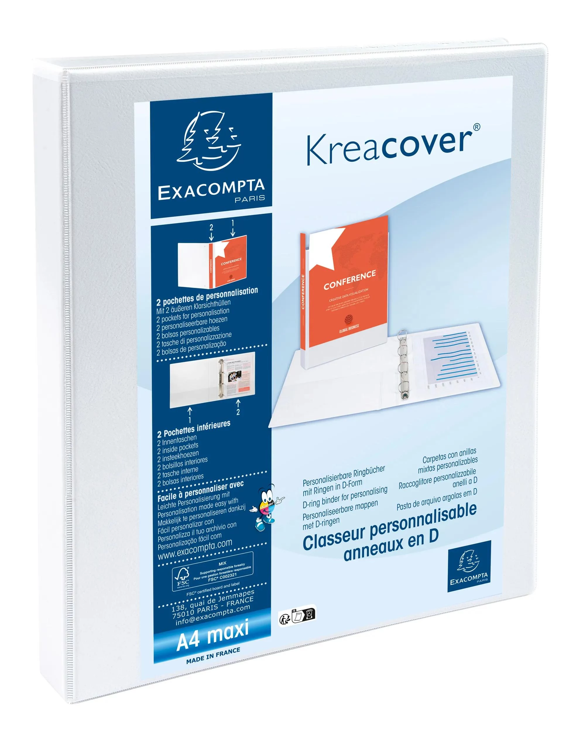Exacompta Presentation Ring Binder with Pockets