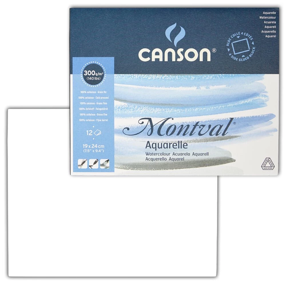 Canson Montval akvareļu bloks 19 x