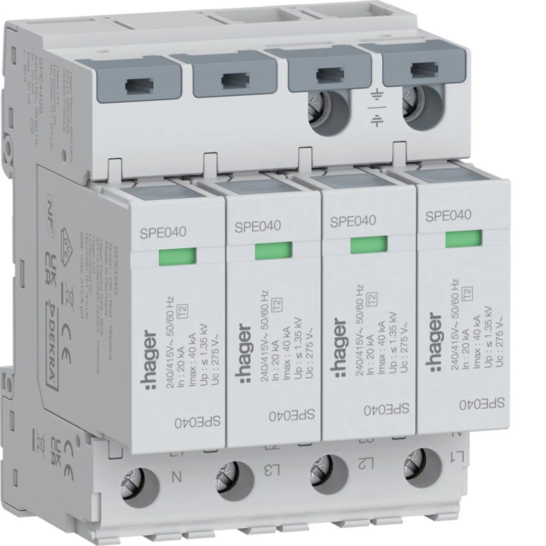 Hager SPE440S 4P 2. tipa pārsprieguma