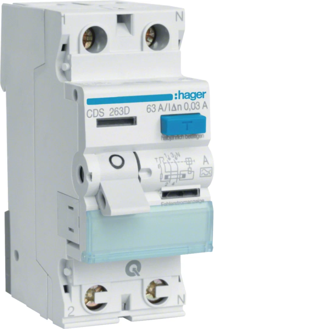 Hager CDS263D RCCB 2-Pole 63A 30mA