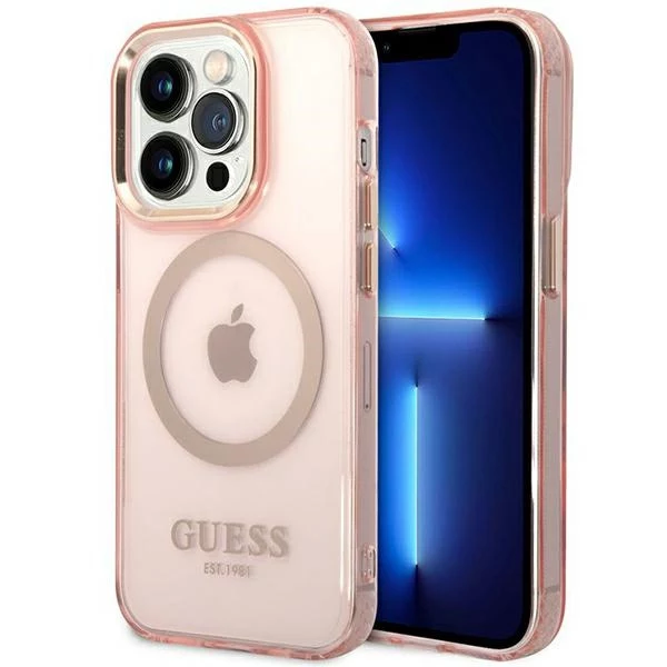 Guess Gold Outline Translucent MagSafe Case