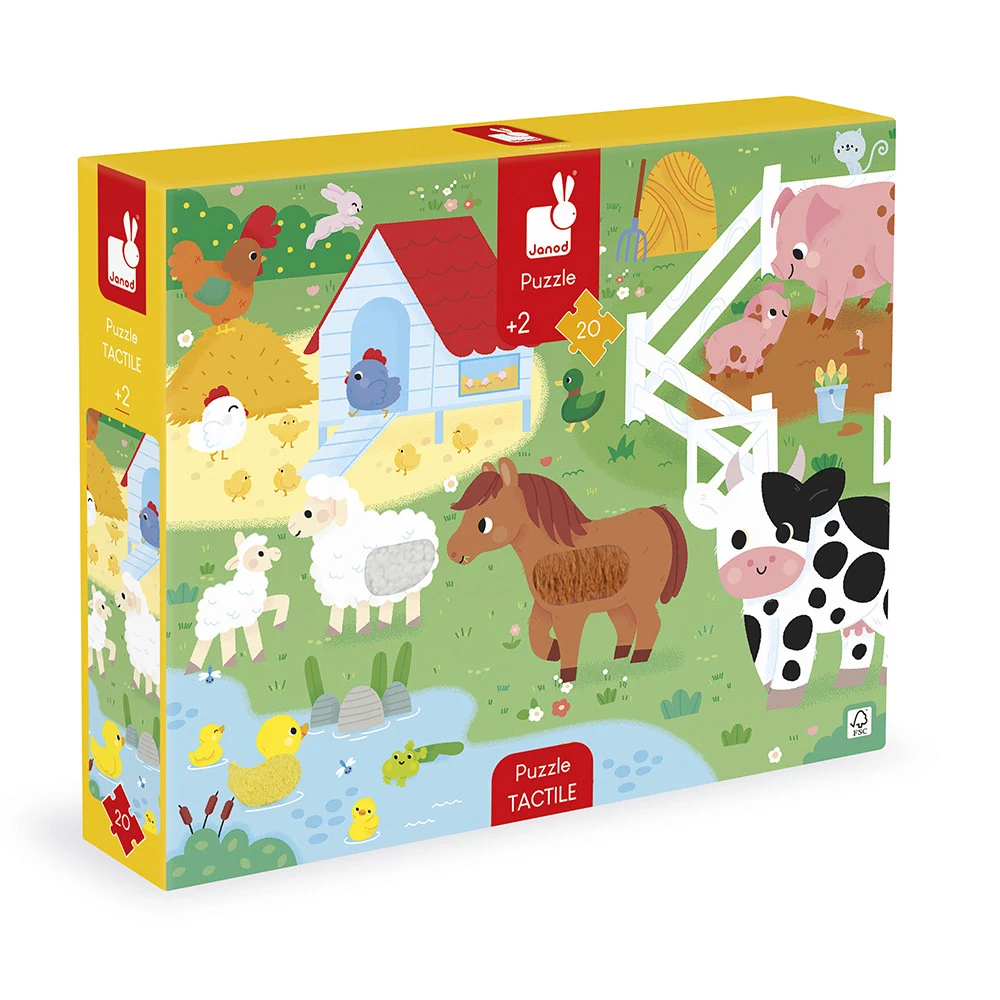 Janod Sensory Touch Puzzle Farm 20