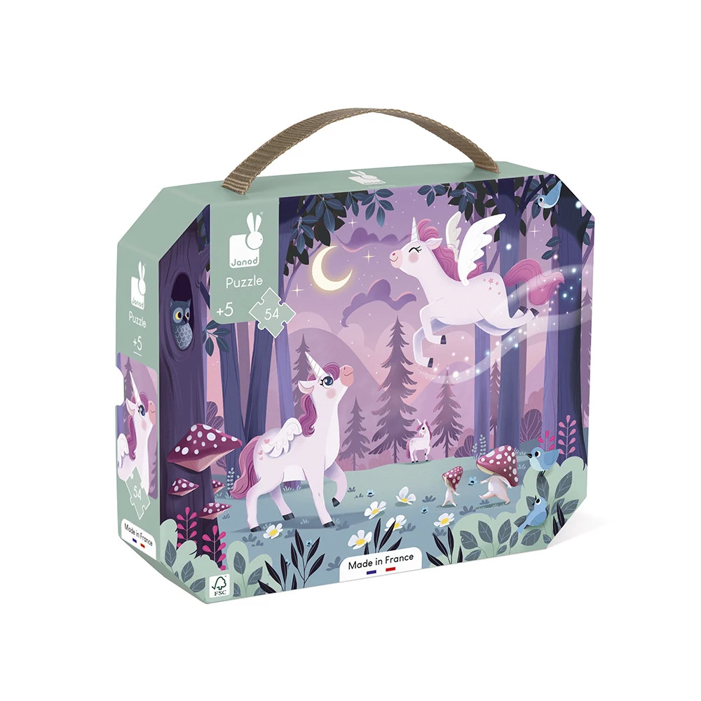 Janod Puzzle in Suitcase Unicorns 54