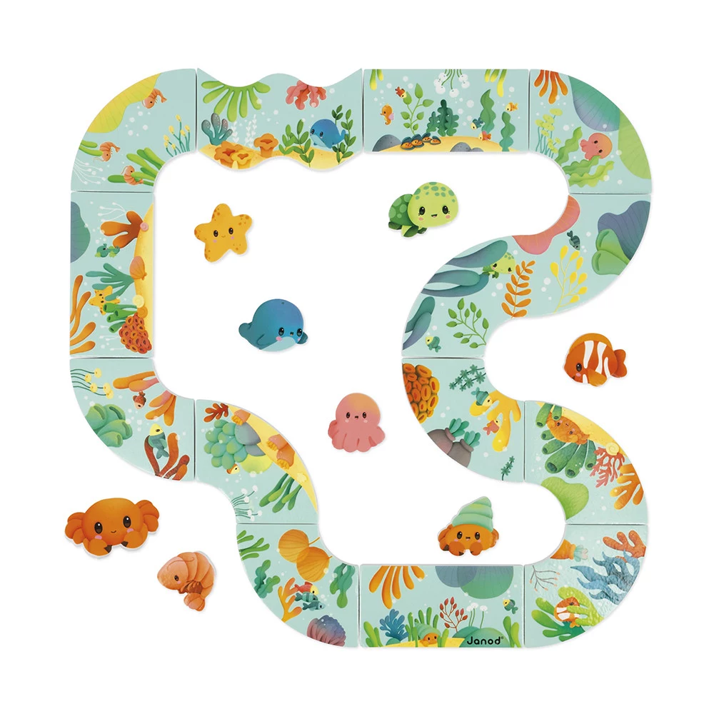 Janod Bath Puzzle Animal Track 28