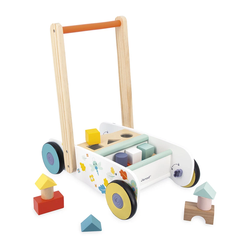 Janod Pure Push Walker ar būvbloķīšiem
