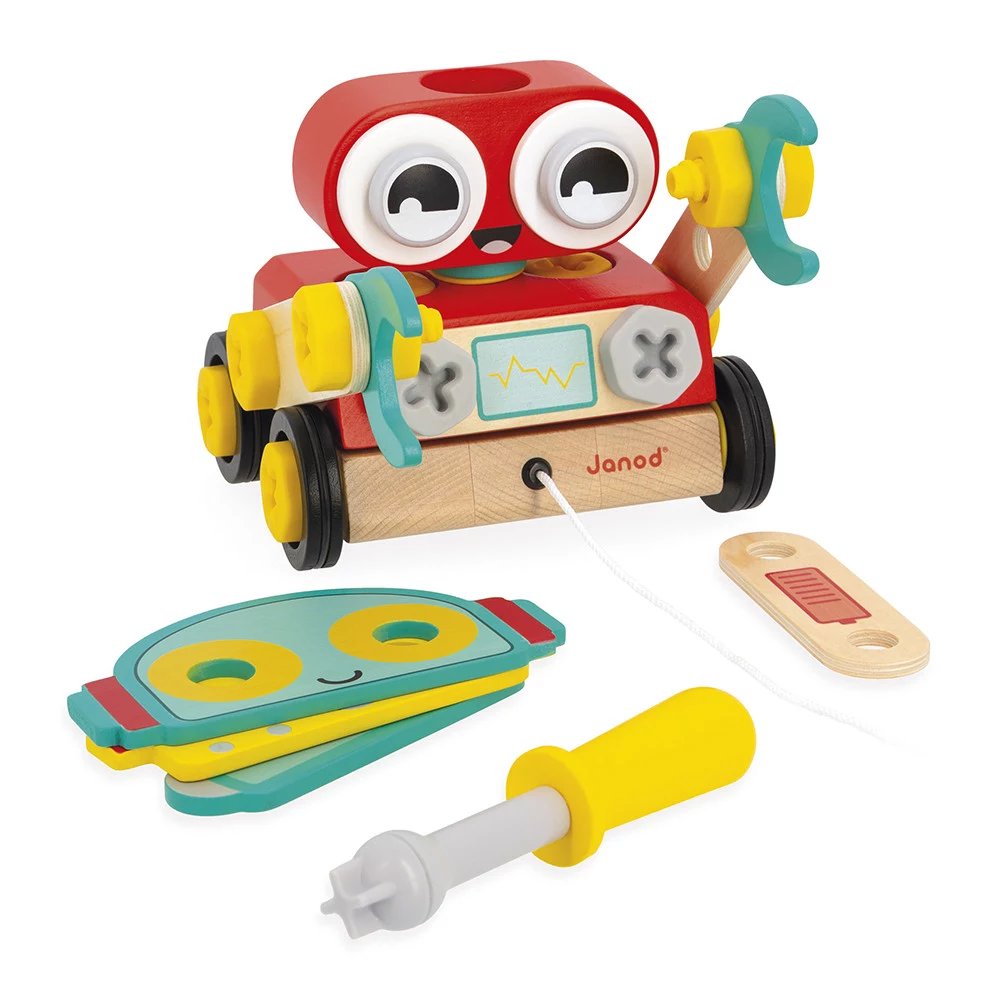 Janod Brico`Kids koka robota salikšanas un