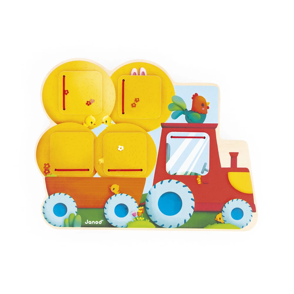 Janod Wooden Double-Sided Drawing Board Farm