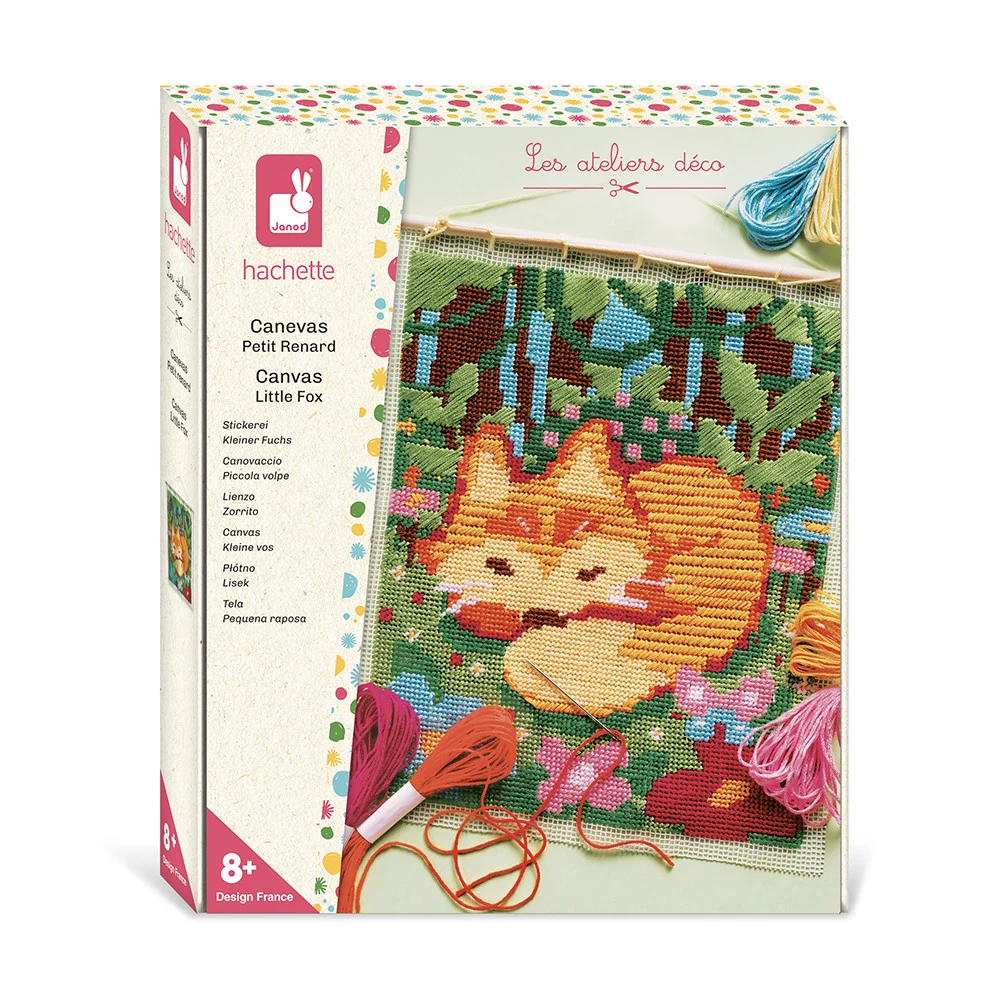 Janod Creative Embroidery Kit Canvas Fox