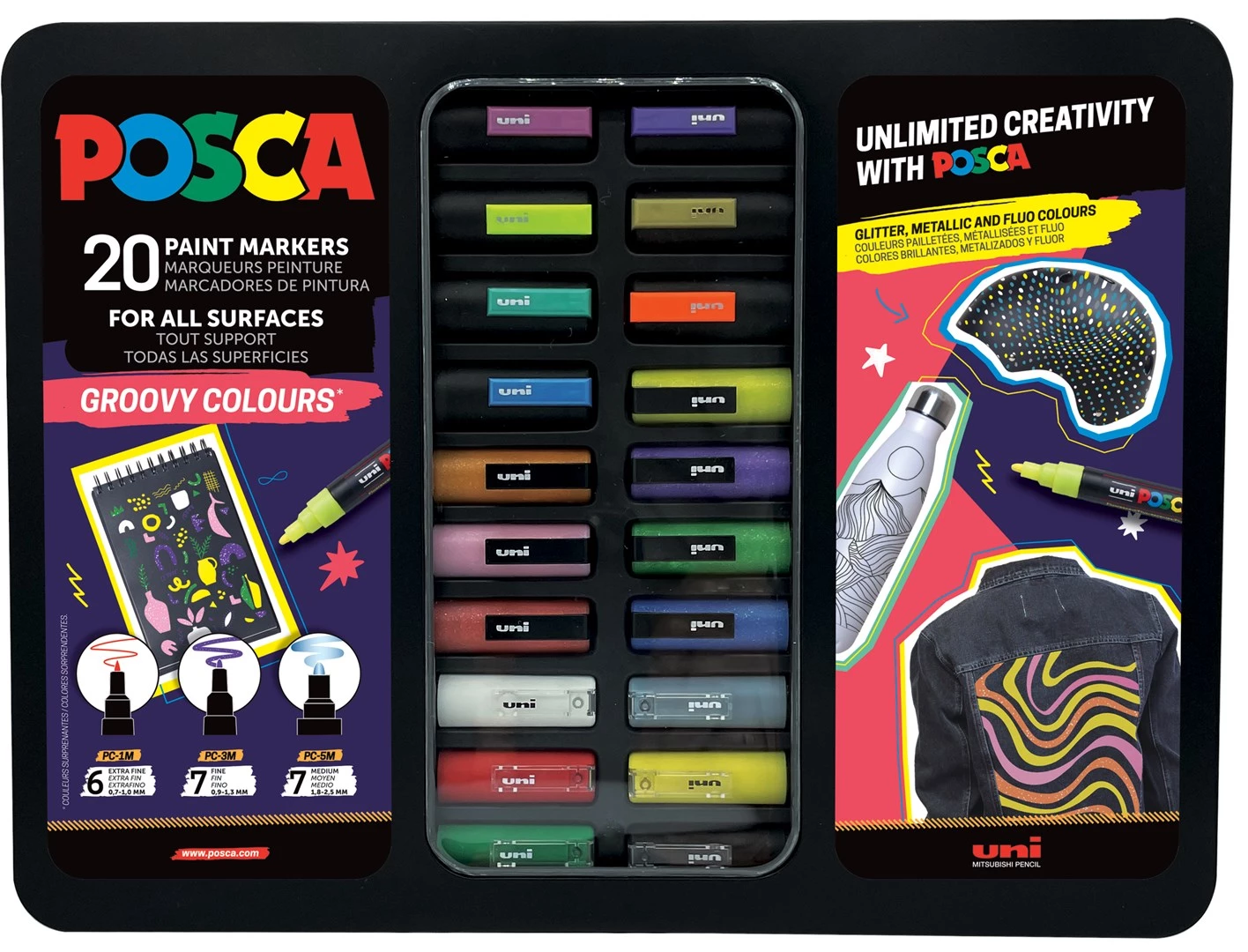 POSCA Uni-Ball Marker UNI Etui Groovy