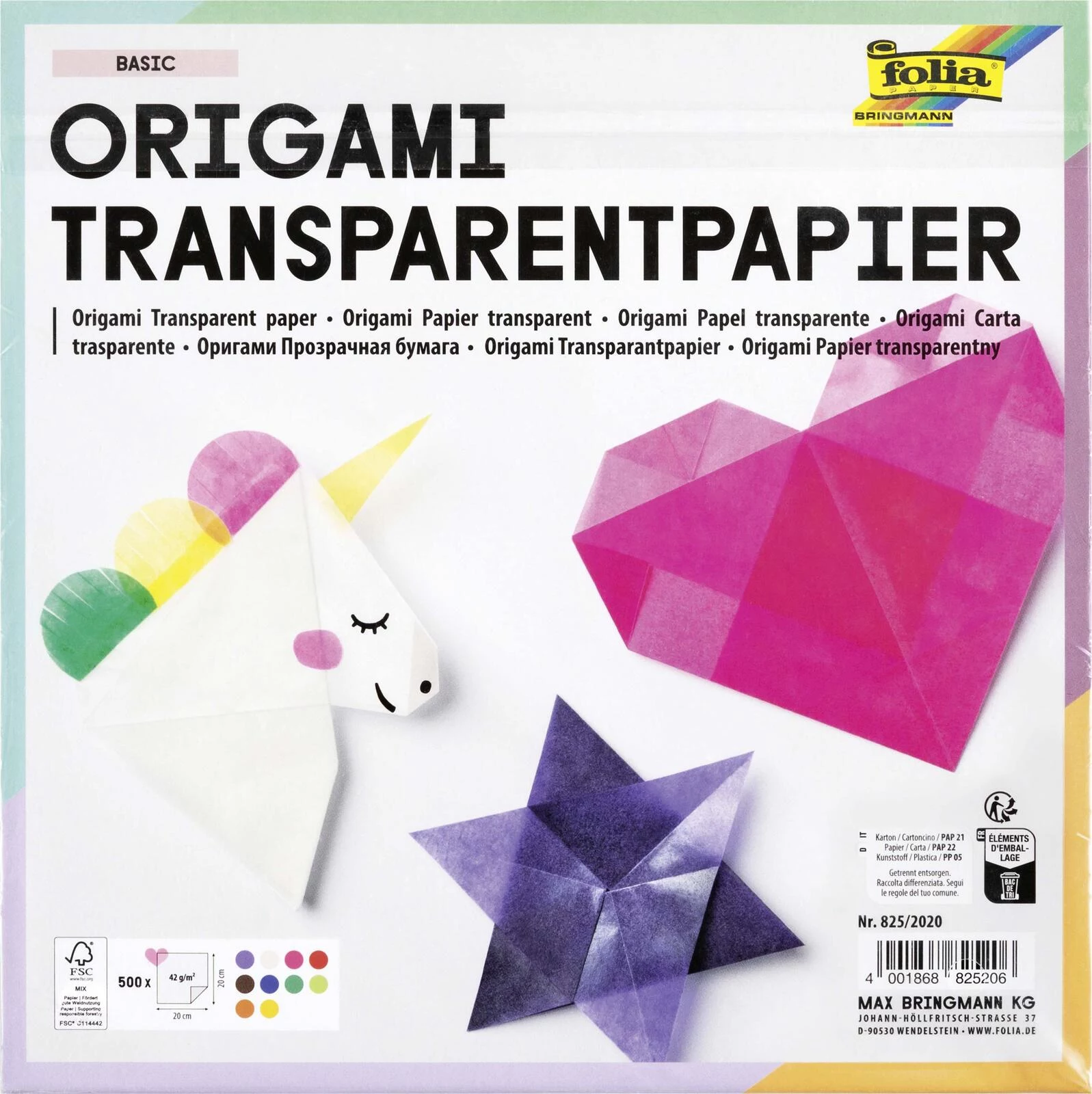 Folia Transparent Folding Paper 20 x