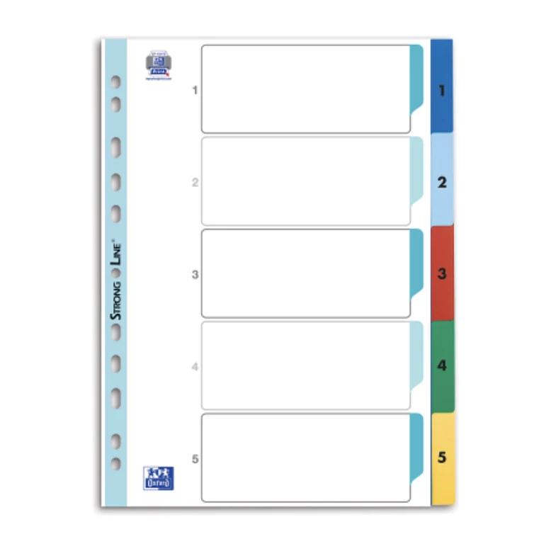 Oxford Binder Dividers A4 1-5 Multicolored