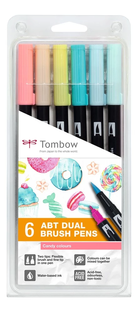 Tombow ABT-6P-4 Dual Brush Pen Set