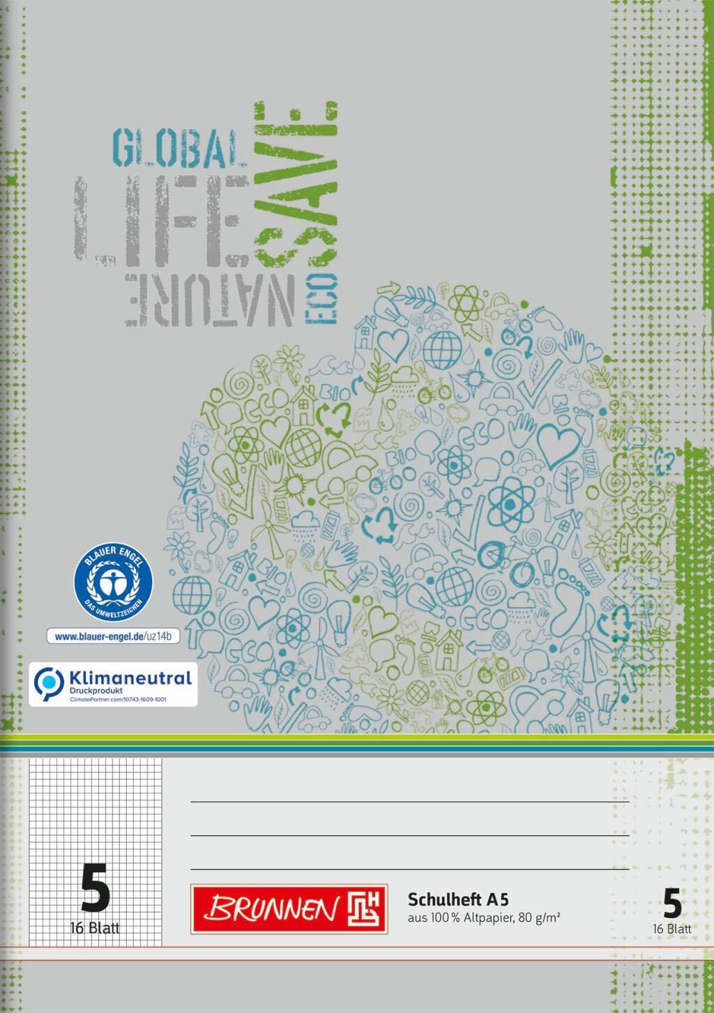 BRUNNEN School Notebook Recycling Line A4