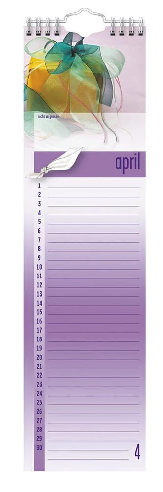 BRUNNEN Year-Independent Birthday Calendar A4 Flowers