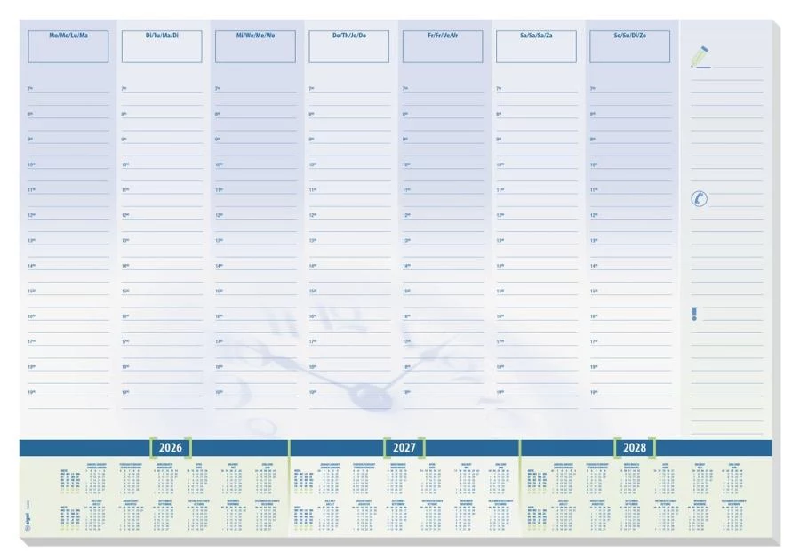 SIGEL Time Desk Pad Blue/Green Paper