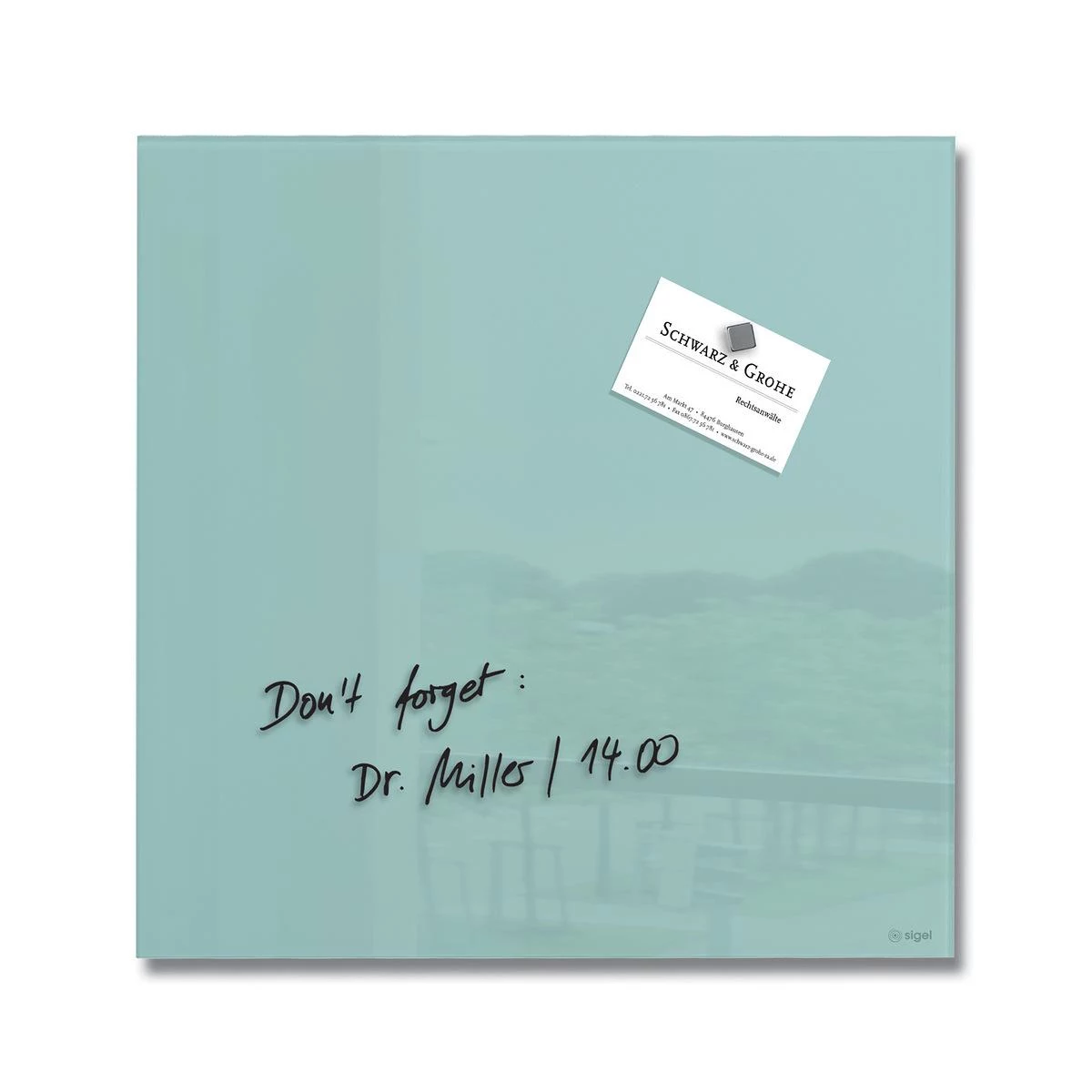 SIGEL Artverum Glass Magnetic Board Aquamarine