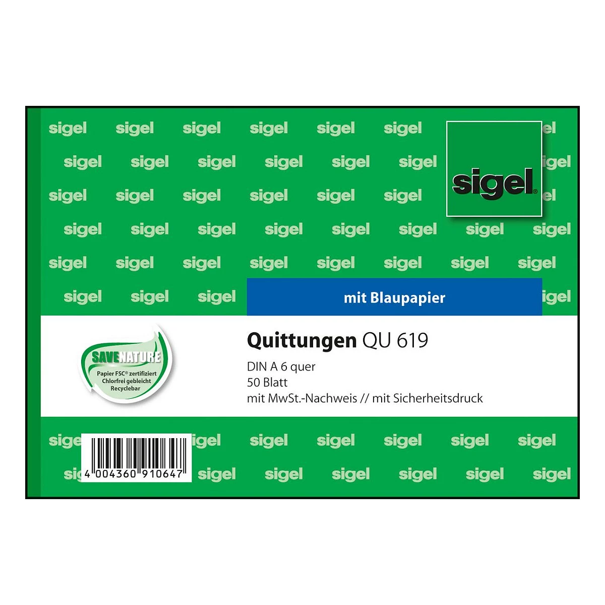 SIGEL QU619 Piezīmju blociņš A6 50