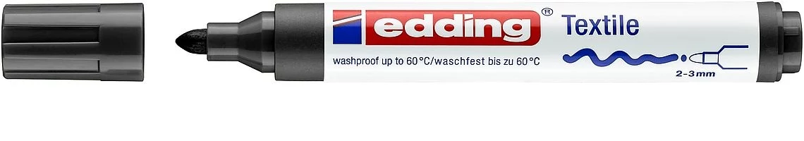 EDDING 4500 Tekstila marķieris Melns Apaļš
