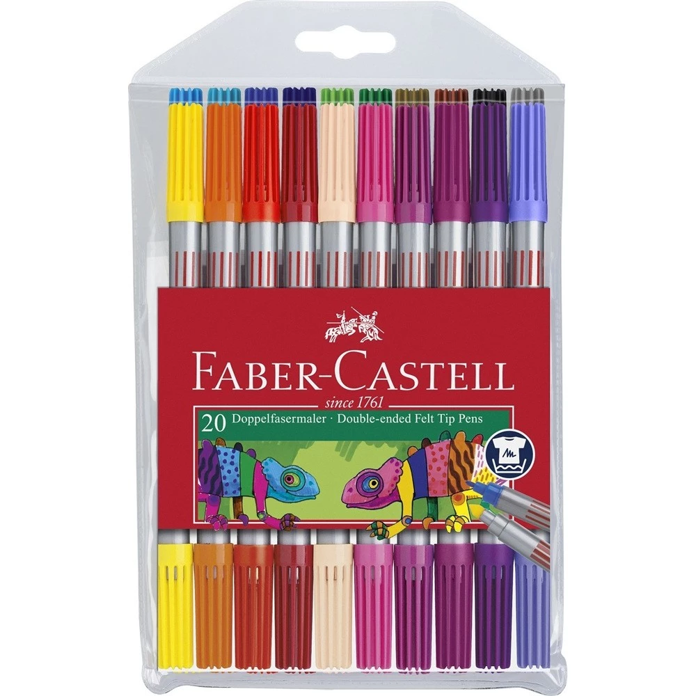FABER-CASTELL Duo Fibre-Tip Pens - Permanent
