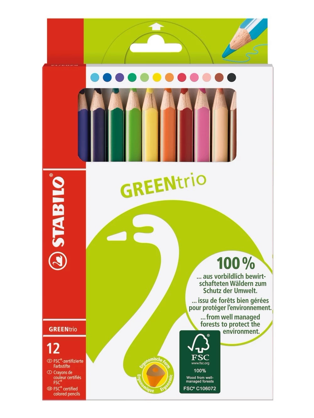STABILO GREENtrio Krāsainie Zīmuļi - Jauktas