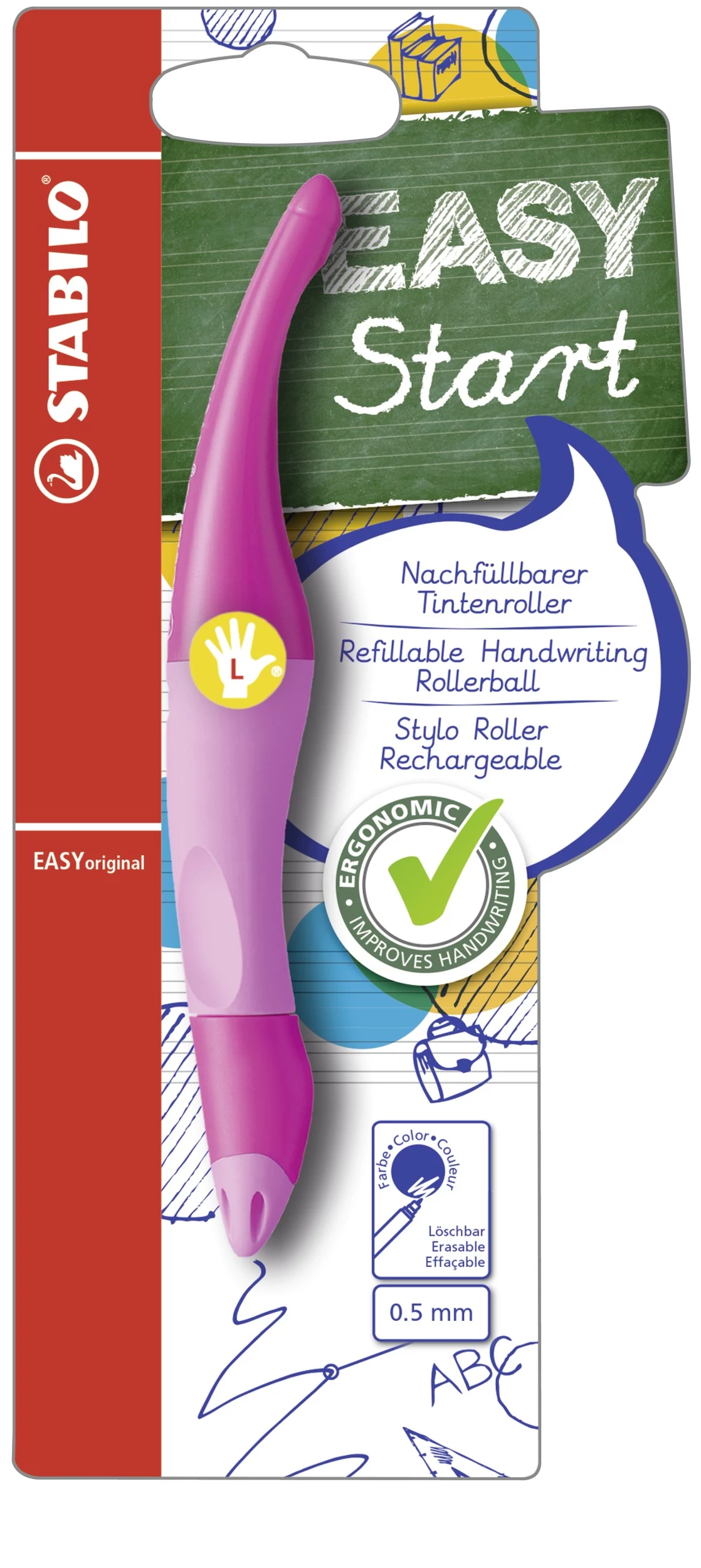 STABILO EASYoriginal Ergonomic Rollerball Pen Pink/Light