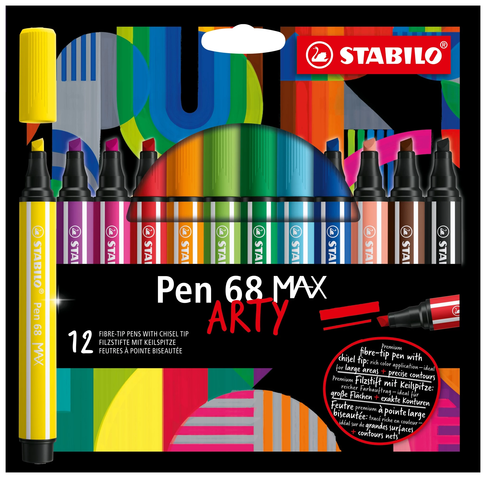 STABILO Pen 68 MAX 12-Piece ARTY