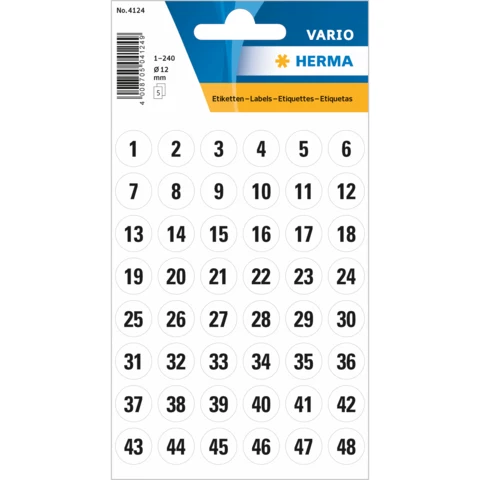 HERMA Vario pašlīmējoši numuri 1-240, apaļi