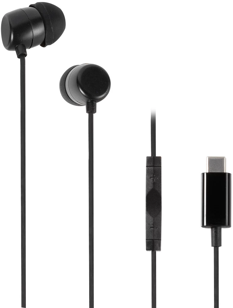 Vivanco Stereo USB-C In-Ear Headphones, Black