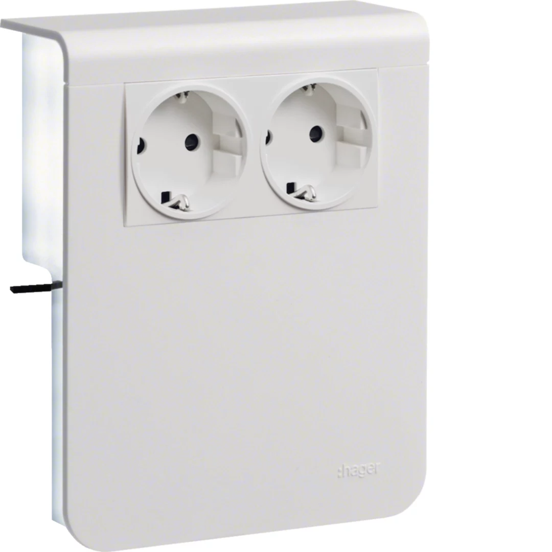 HAGER SL201159009016 2-Gang Socket Outlet Device
