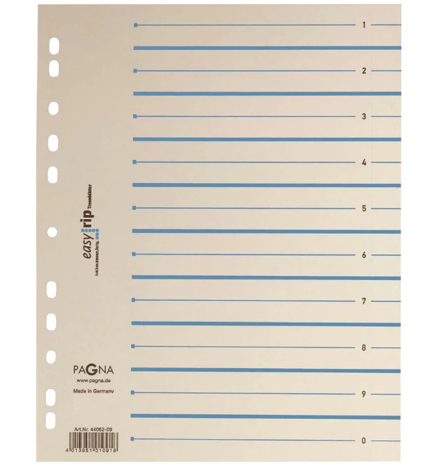 PAGNA Easy Rip Index Dividers A4