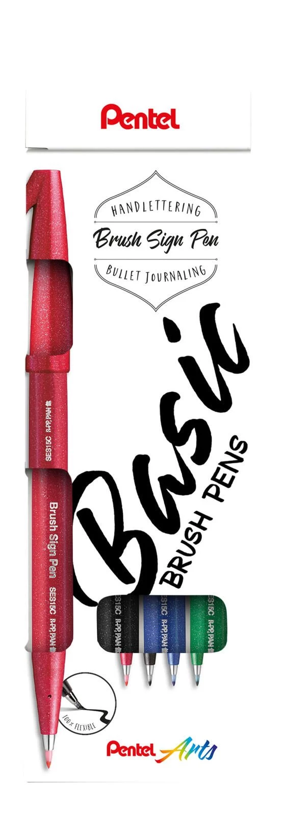 Pentel Sign Brush Pen Set 4