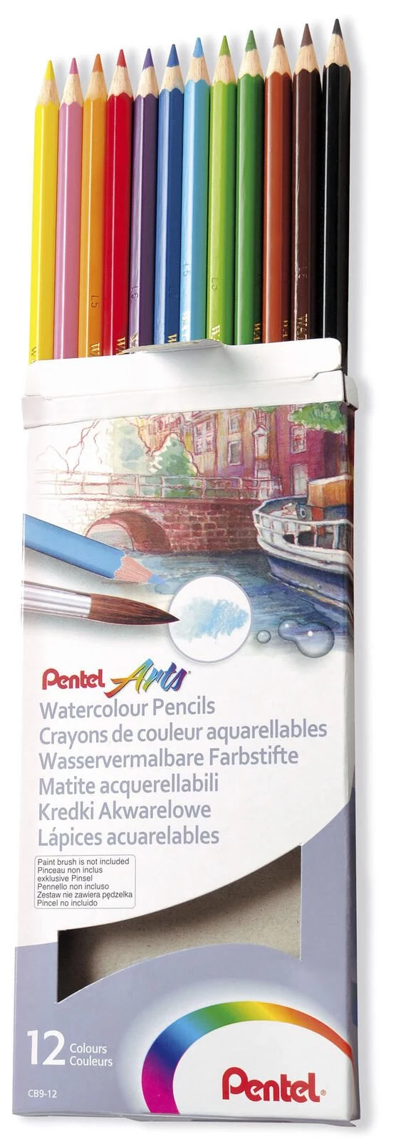 Pentel Arts Ūdenskrāsas Zīmuļi Jauktas Krāsas