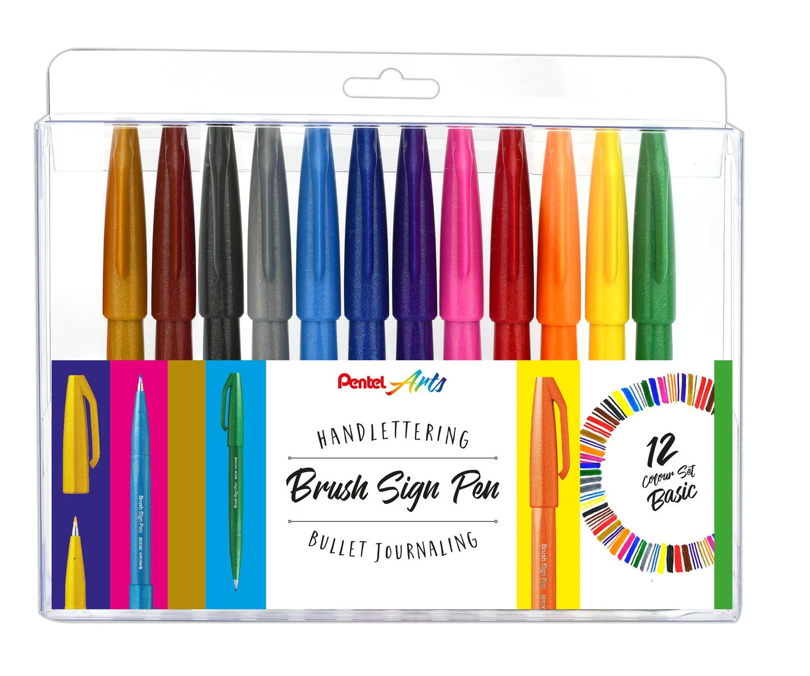 Pentel 12 SES15-12 Brush Pen Set