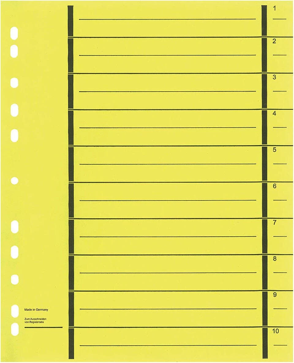 WEKRE 50 Separator Sheets Yellow A4