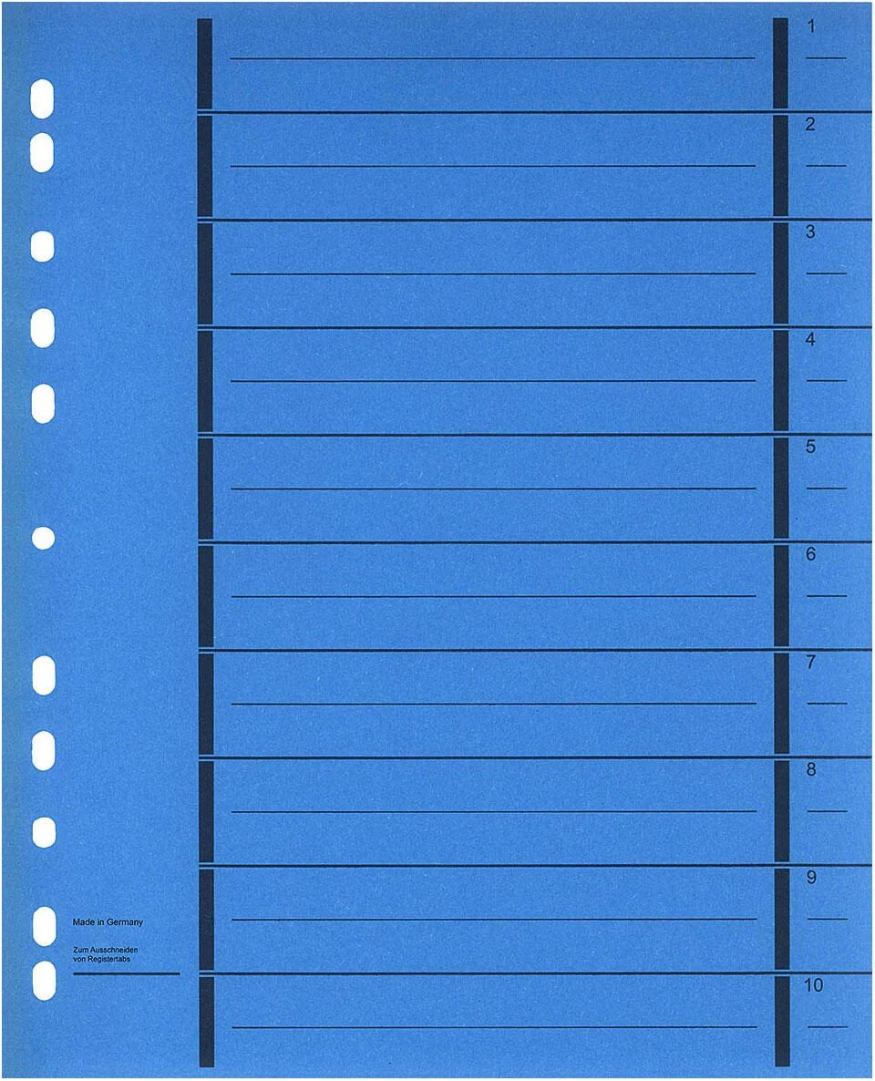 WEKRE 50 Index Dividers A4 Blue