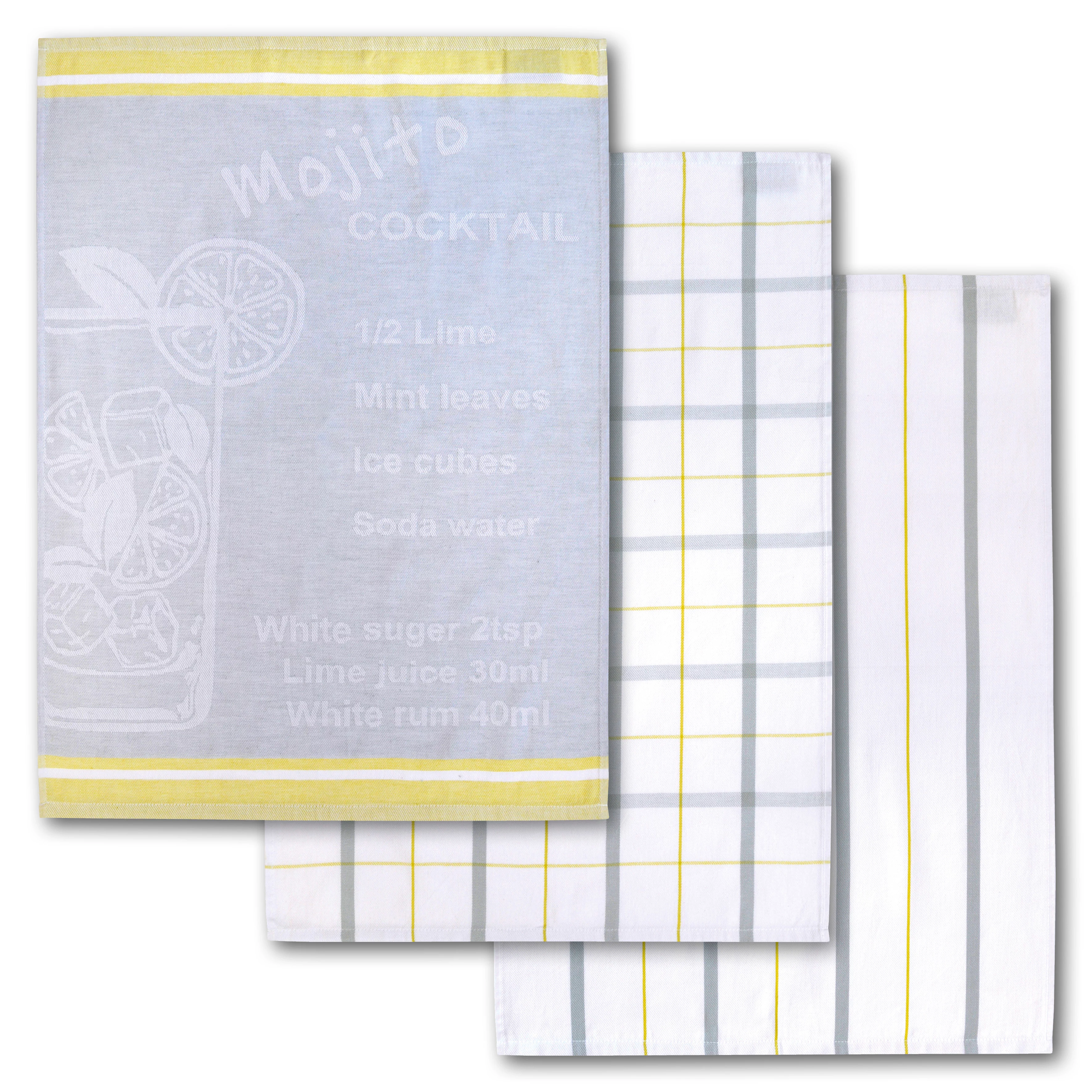 Dyckhoff Mojito Cocktail Checkered Dish Towel