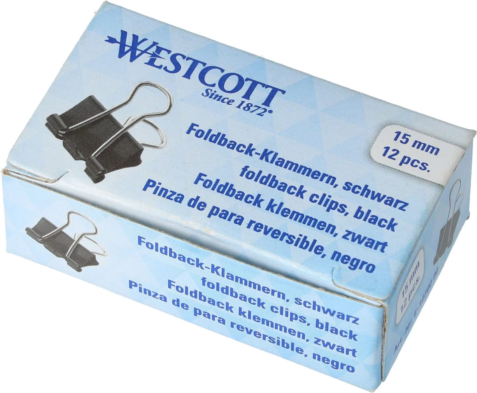WESTCOTT 12 Foldback Clips, 19 mm