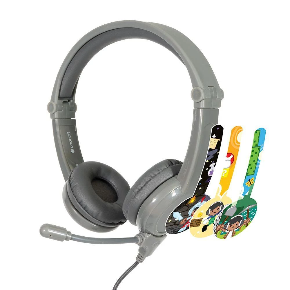 BUDDYPHONES Galaxy Grey Gaming Headphones for