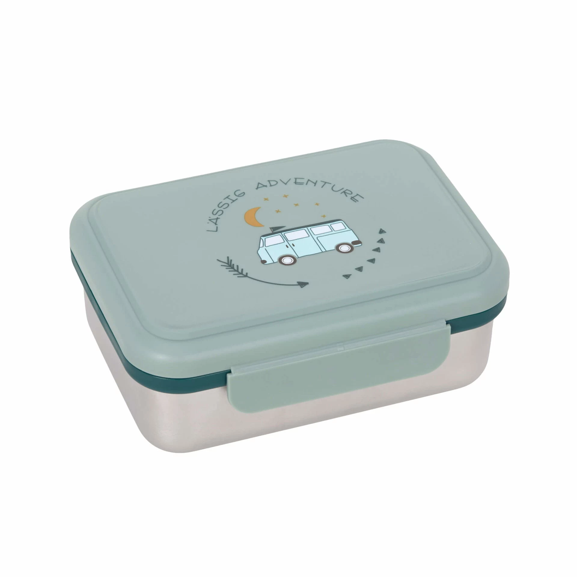 Lassig Adventure Bus Lunchbox - Green/Yellow/Orange