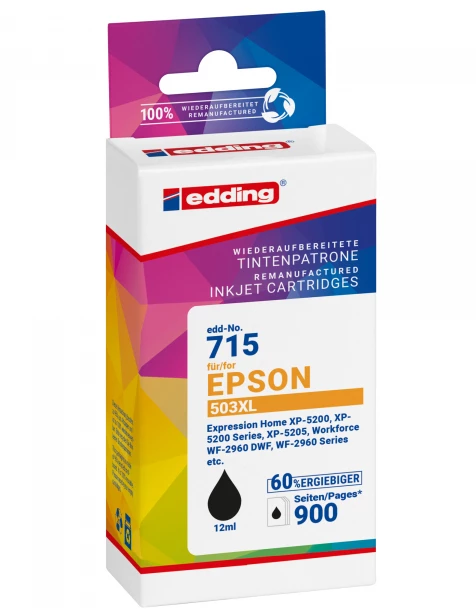 EDDING saderīgā tintes kasetne Melna Epson