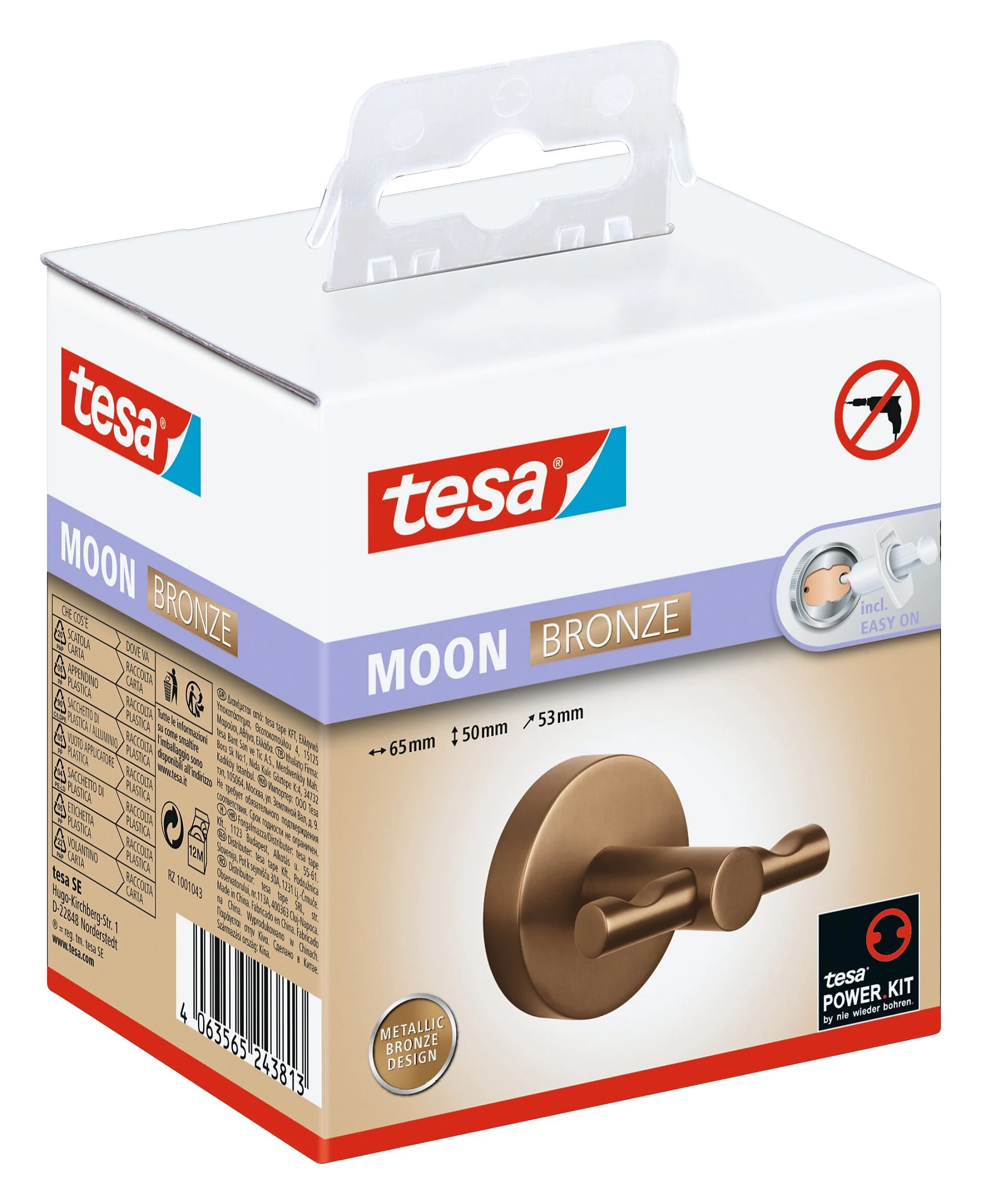 Tesa MOON Bronze halāta āķis, pašlīmējošs