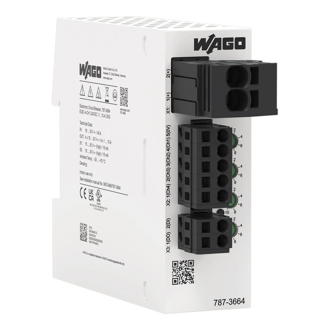 WAGO 787-3664 4-kanālu elektroniskais automātiskais slēdzis