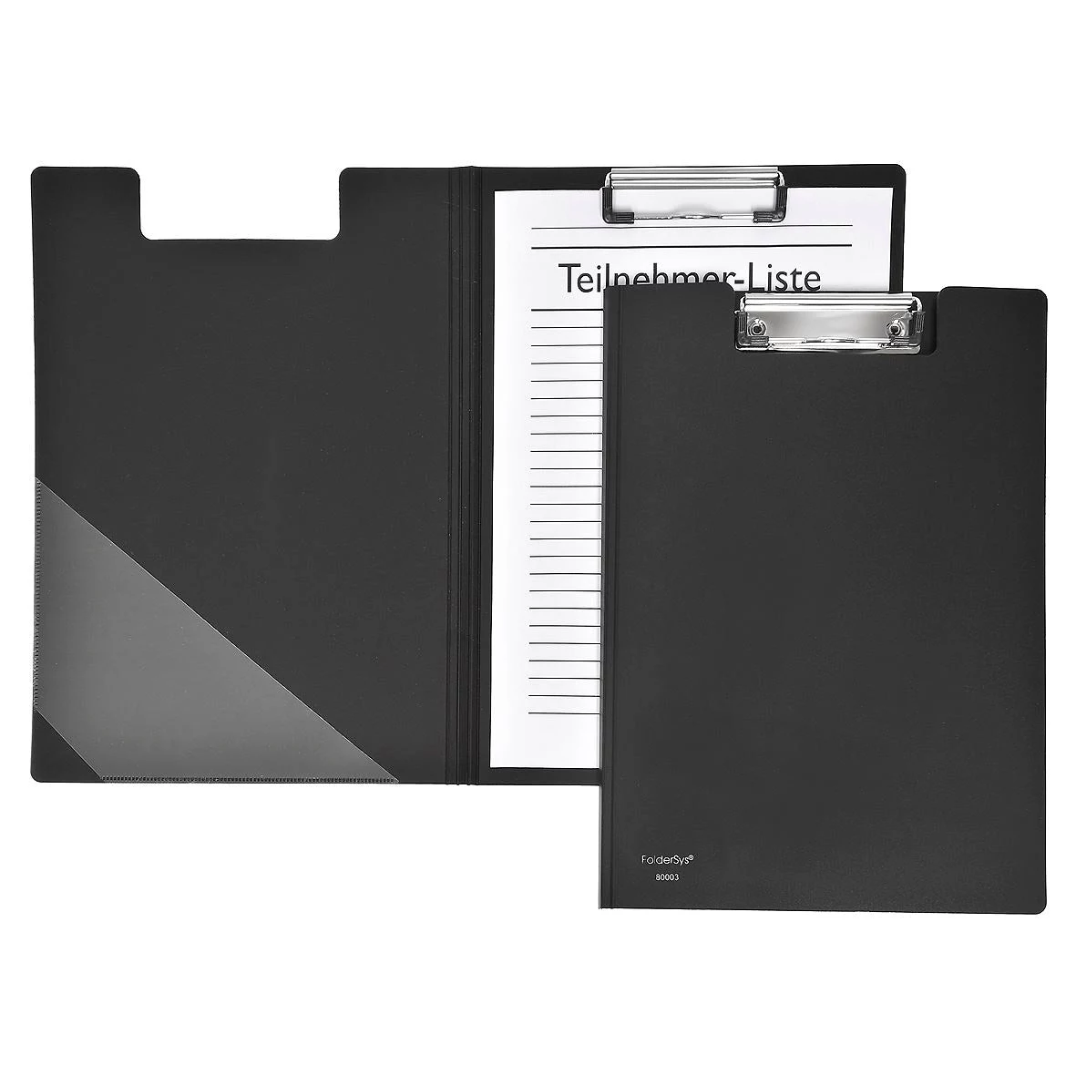 FolderSys Clipboard Portfolio A4 Black PVC