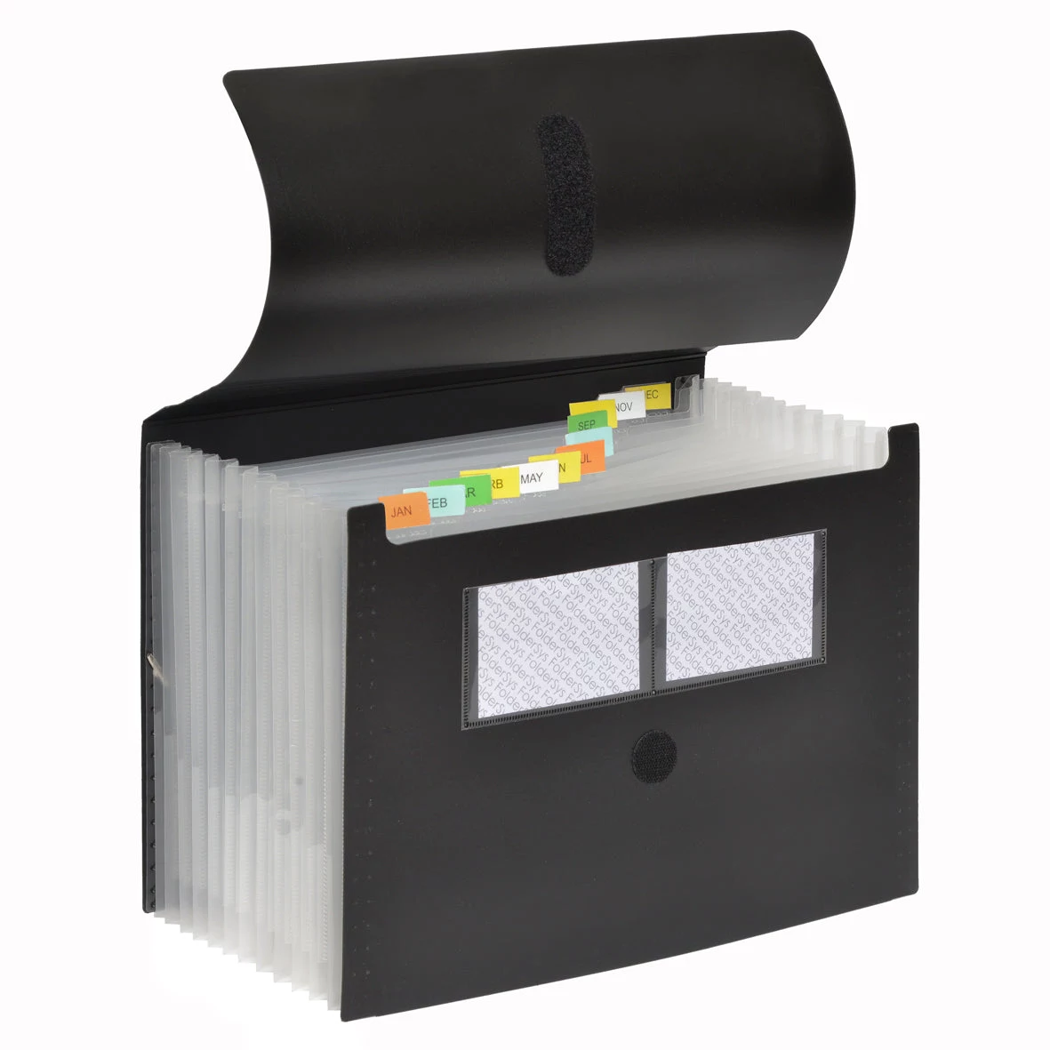 FolderSys Expanding File 12 Compartments Black