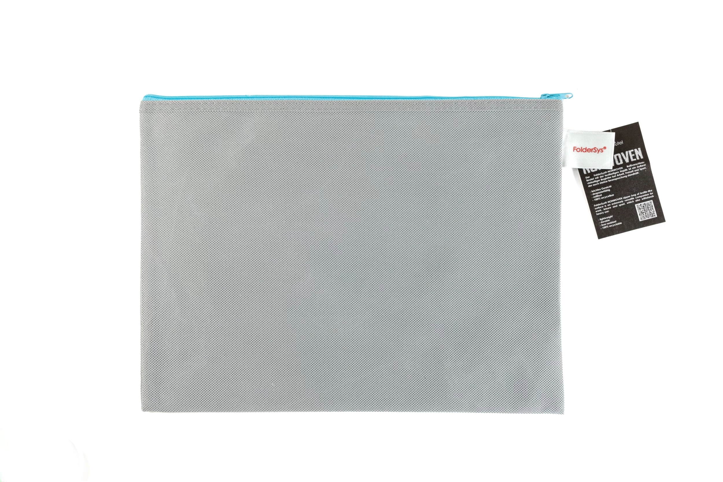 FolderSys A4 Zipper Pouch Grey Opaque