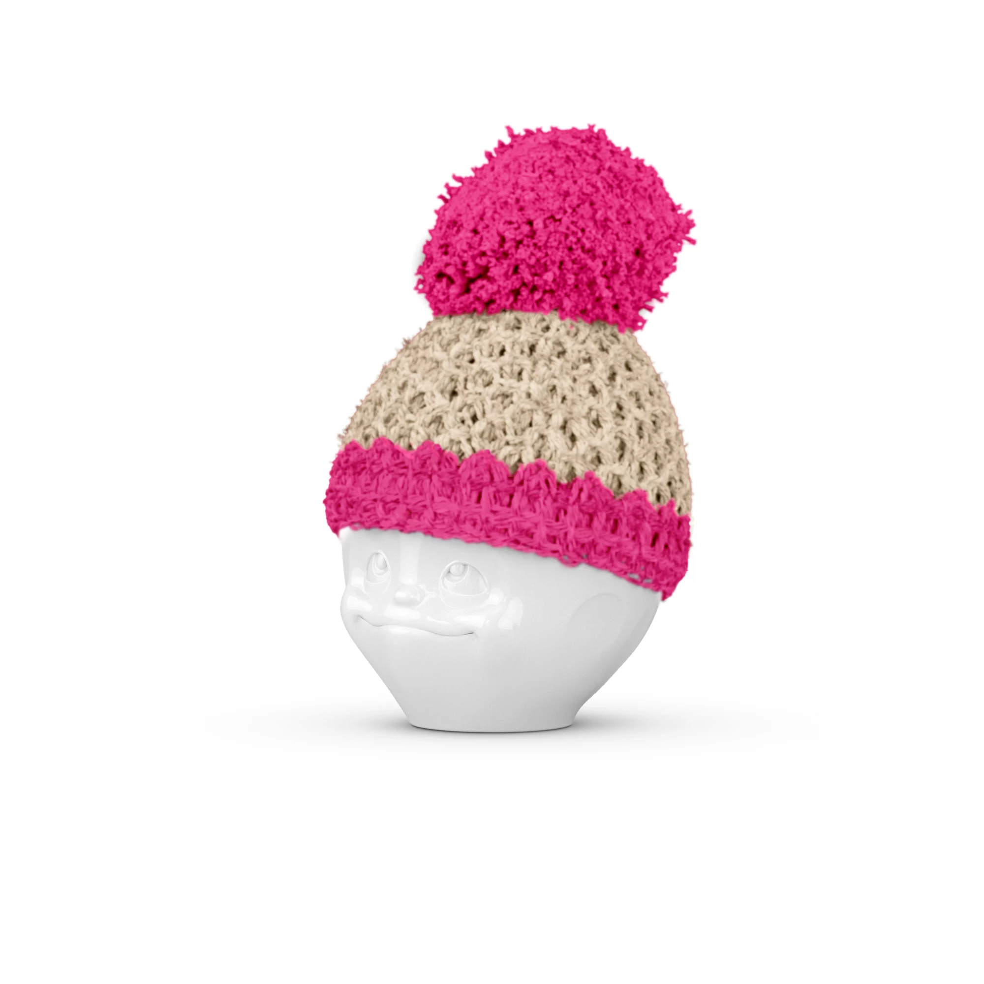 FIFTYEIGHT PRODUCTS Egg Cup Mützchen Ivory/Magenta