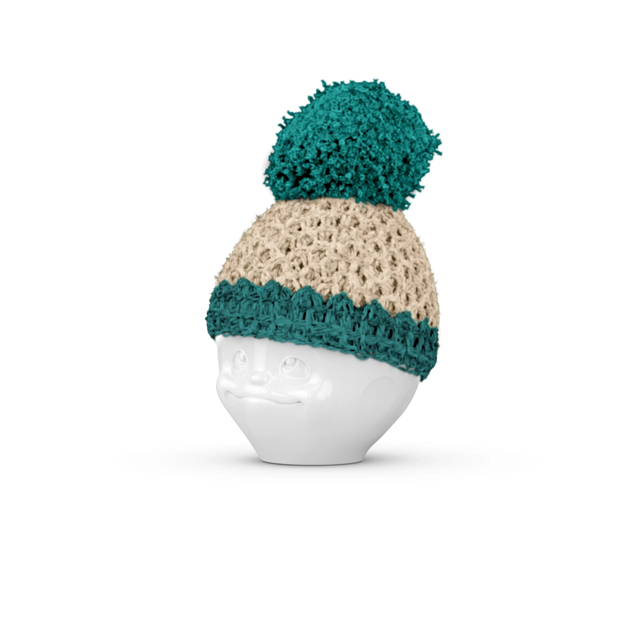 FIFTYEIGHT PRODUCTS Egg Cup Beanie Ivory/Emerald