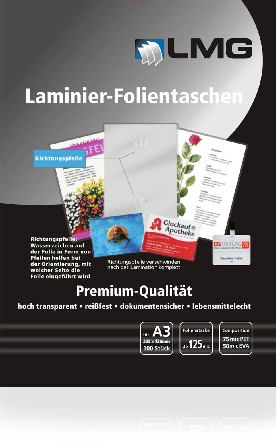 LMG Laminating Pouches A3 Glossy 125